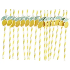 Paille papier décor spirale colorée avec fantaisie x16 - Ø0,5 x H27cm-Gifi Online