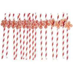 Paille papier décor spirale colorée avec fantaisie x16 - Ø0,5 x H27cm-Gifi Online