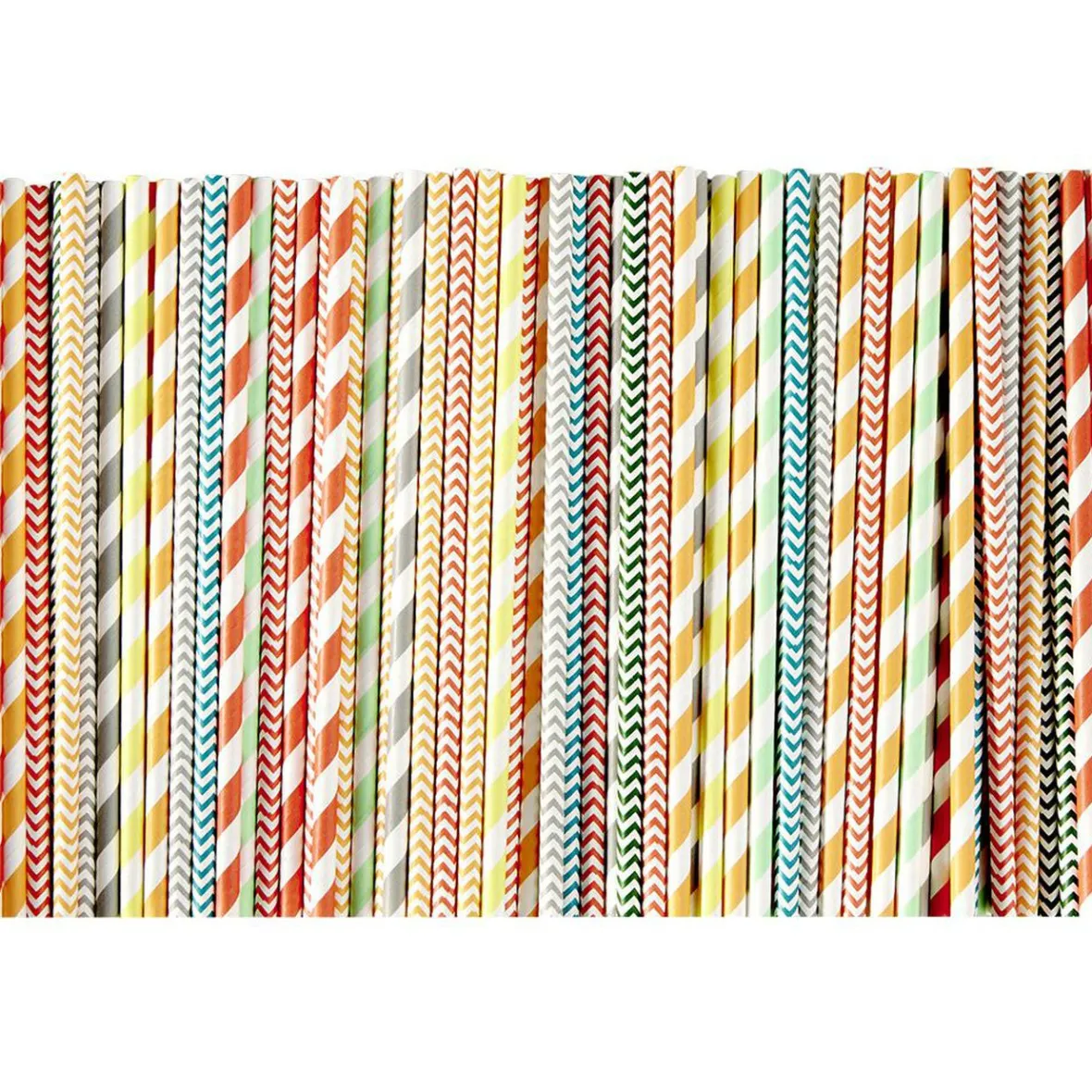 Paille papier multicolore x200-Gifi Clearance
