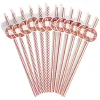 Paille personnalisable étiquette sucre d'orge rouge et blanc x12-Gifi Discount
