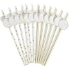 Paille personnalisable étiquette blanc et doré x12-Gifi New