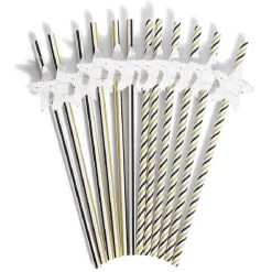 Paille personnalisable étiquette étoile tricolore x12-Gifi Clearance