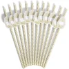 Paille personnalisable étiquette pomme de pin blanc et camel x12-Gifi