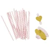 Paille rose et étiquette coeur en papier x 24-Gifi Sale