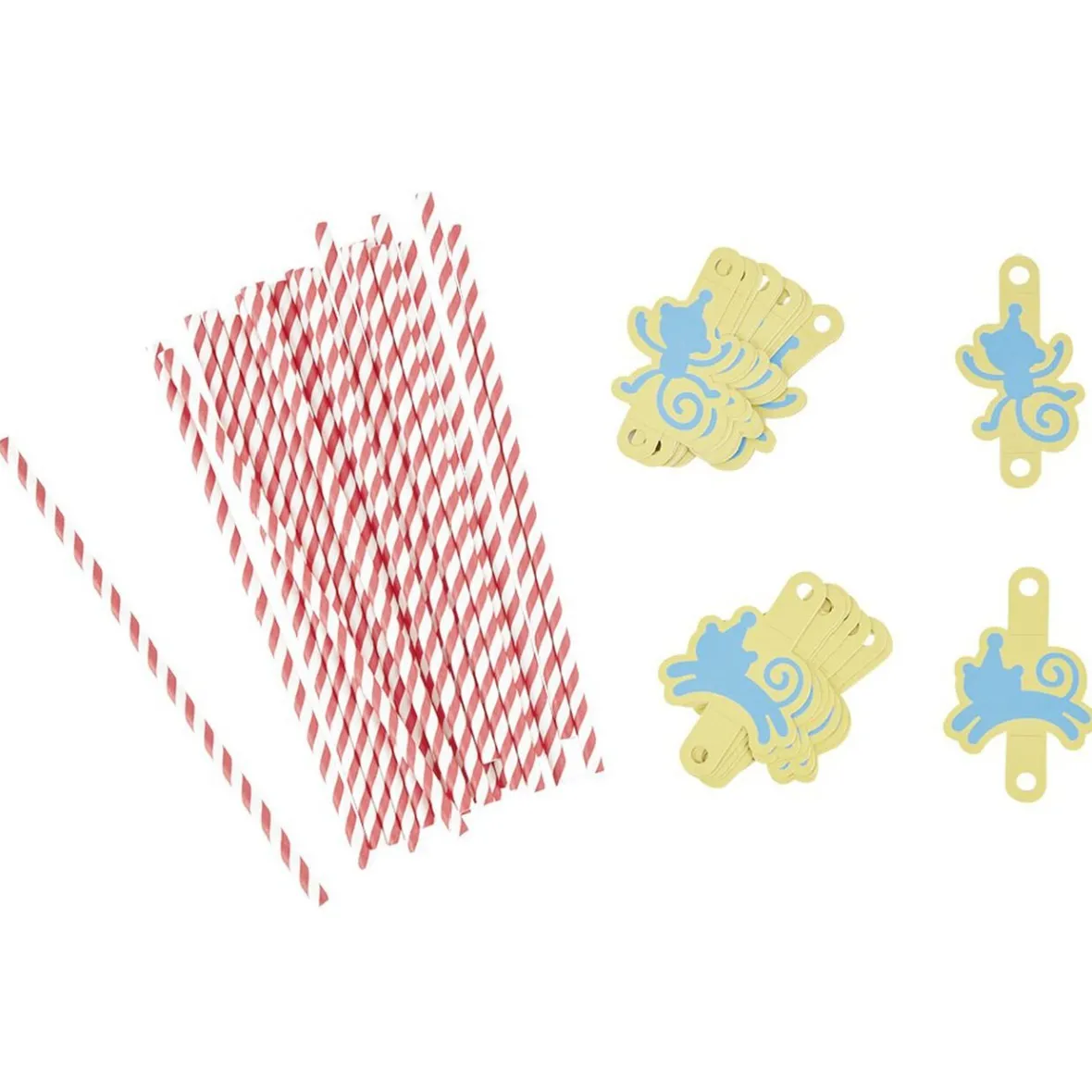 Paille rouge et étiquette singe x 24-Gifi New