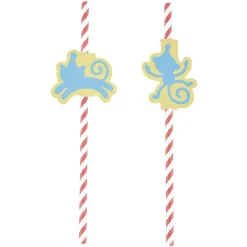 Paille rouge et étiquette singe x 24-Gifi New