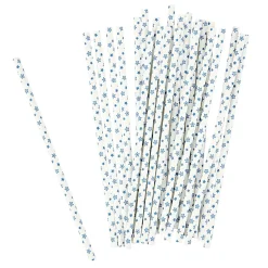 Paille étoile bleu en papier x 24-Gifi Discount