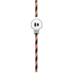 Pailles tête de mort orange x20-Gifi Best