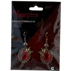 Paire de boucles d'oreilles motif tête de squelette - Vampire-Gifi New