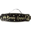 Pancarte Bonne année en bois noir et doré-Gifi Outlet