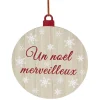 Pancarte boule de Noël en bois Ø30cm-Gifi Sale