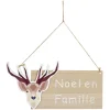 Pancarte de Noël à suspendre motif renne avec inscription-Gifi