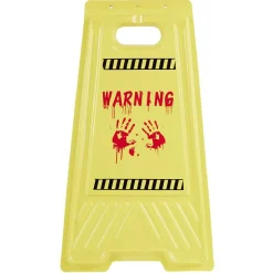 Pancarte de sol alerte zombie rouge et jaune H53cm-Gifi New