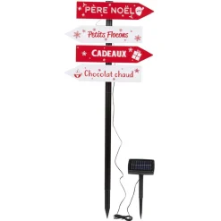 Pancarte directionnelle lumineuse solaire 32 LED H100cm-Gifi New
