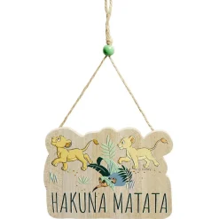 Pancarte Disney Roi Lion à suspendre Hakuna Matata en bois L16xH28cm-Gifi Online
