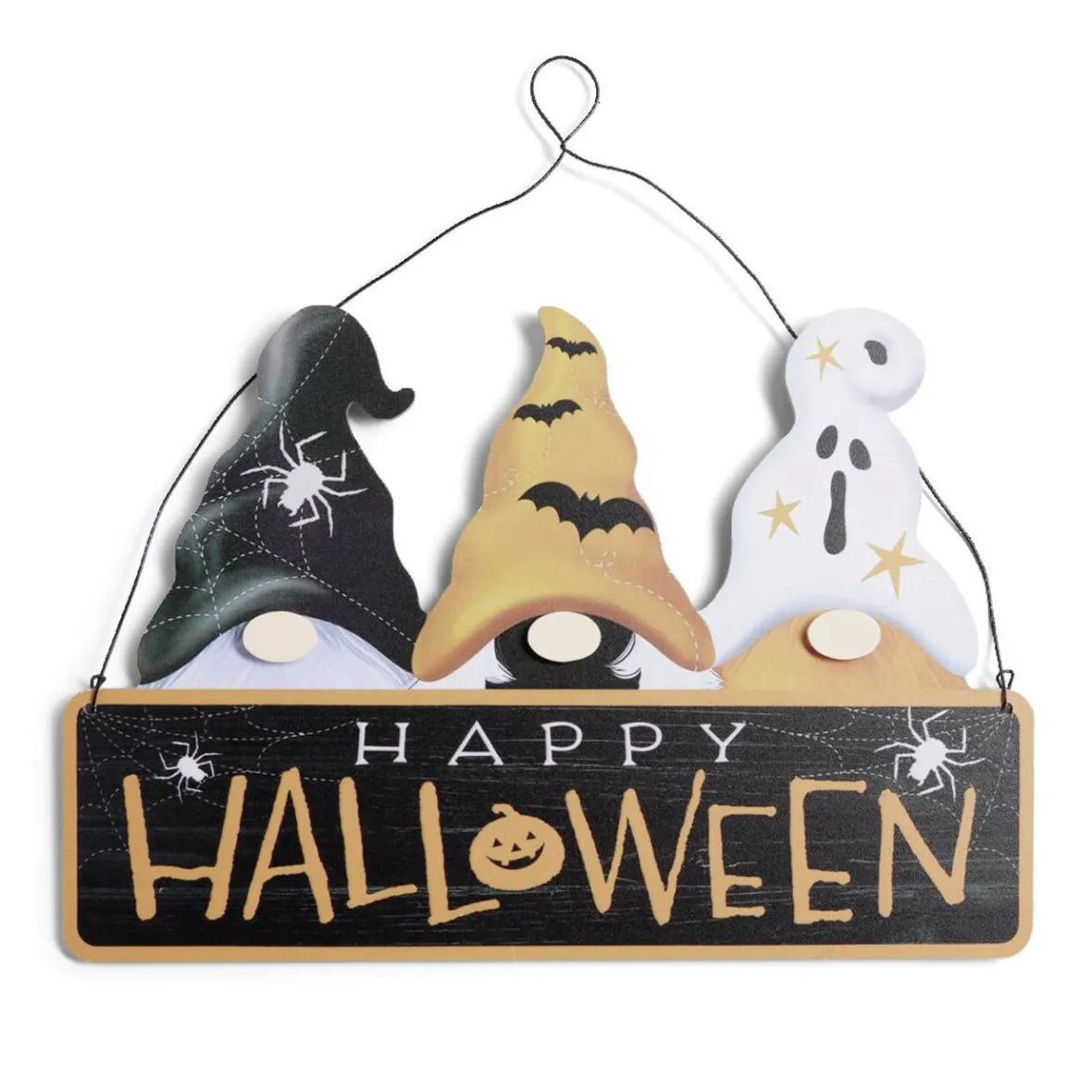 Pancarte en bois Happy Halloween à suspendre 37xH25cm-Gifi Best