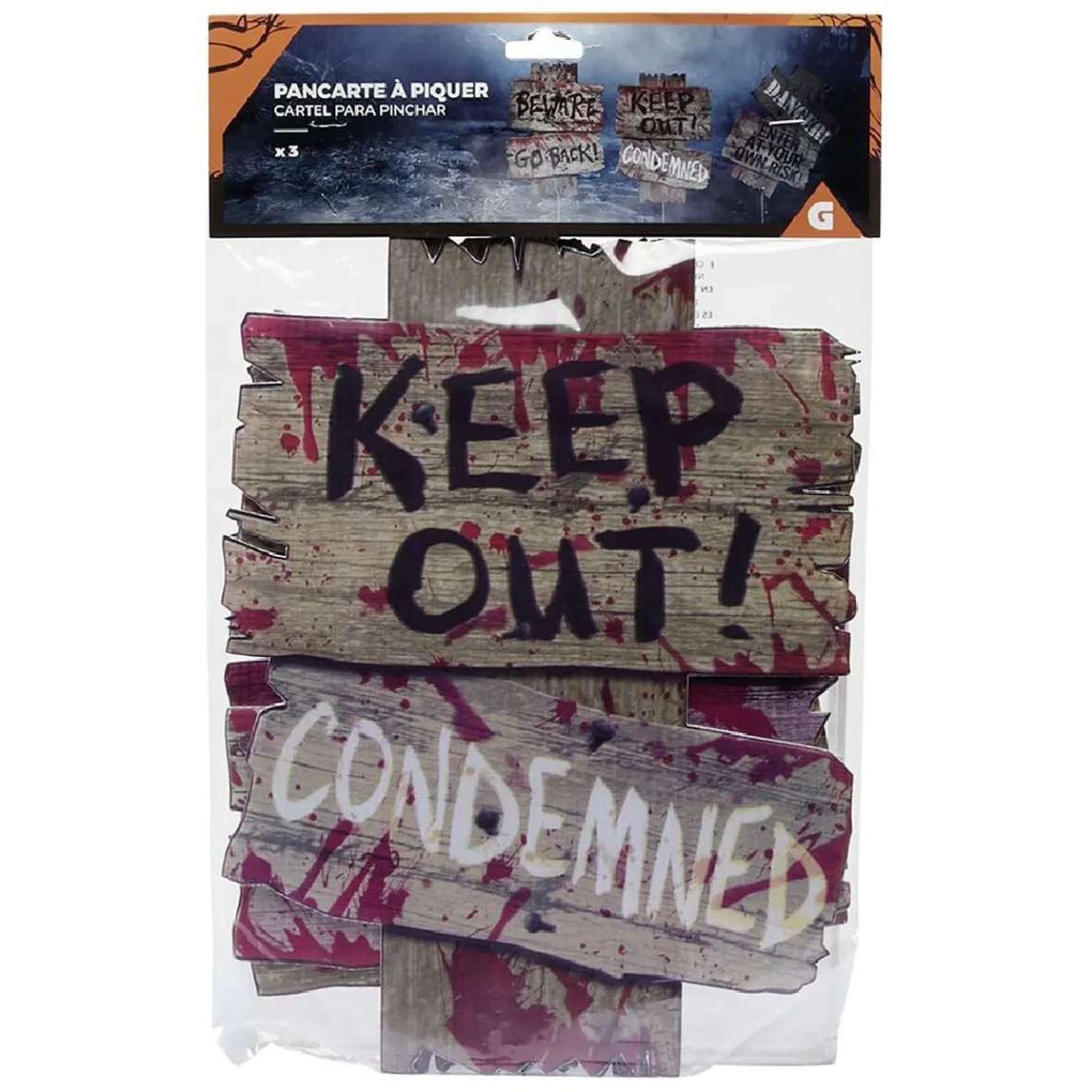 Pancarte Halloween à piquer x3-Gifi New