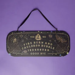 Pancarte Halloween à suspendre planche ouija en bois L43xH17cm-Gifi