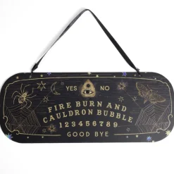Pancarte Halloween à suspendre planche ouija en bois L43xH17cm-Gifi