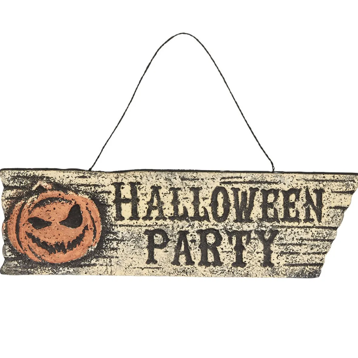 Pancarte inscription Halloween Party motif citrouille effet vieilli-Gifi Outlet