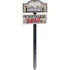 Pancarte jardin bois Halloween inscription House of horrors H85cm-Gifi New