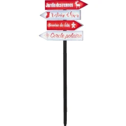 Pancarte lumineuse solaire 32 LED inscription thème Noël rouge blanc-Gifi Clearance