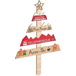 Pancarte Sapin de Noël en bois H60cm-Gifi Hot