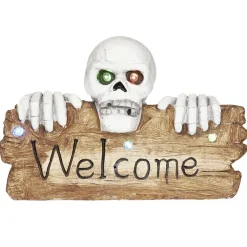 Pancarte squelette LED Halloween inscription Welcome lumineux sonore-Gifi Clearance
