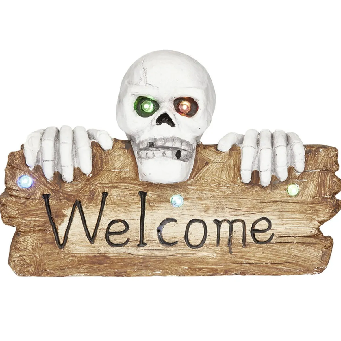 Pancarte squelette LED Halloween inscription Welcome lumineux sonore-Gifi Clearance