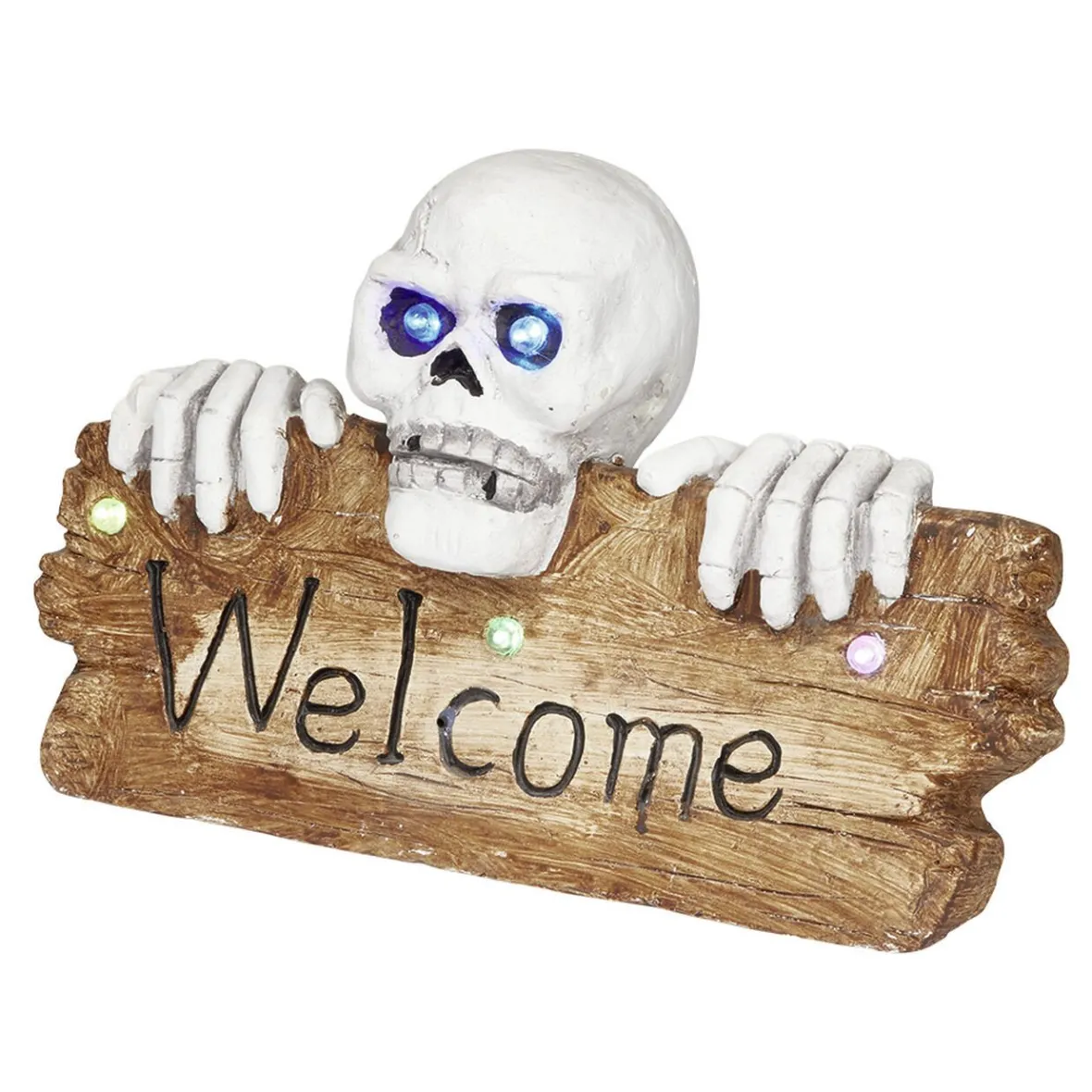 Pancarte squelette LED Halloween inscription Welcome lumineux sonore-Gifi Clearance