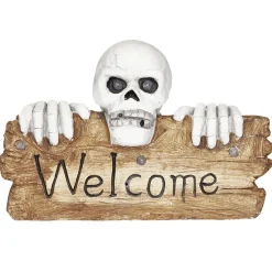 Pancarte squelette LED Halloween inscription Welcome lumineux sonore-Gifi Clearance
