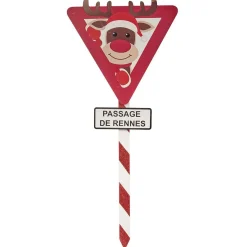 Panneau de Noël rouge et blanc H70 cm-Gifi Best