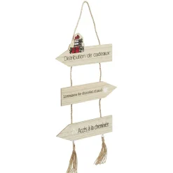 Panneau directionnel lumineux de Noël en bois-Gifi Online