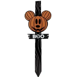 Panneau en bois Disney inscription BOO tête Mickey orange 23,5x2xH80cm-Gifi Online