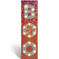Panneau lumineux Disney inscription BOO blanc et orange 31x3,5xH110cm-Gifi Outlet