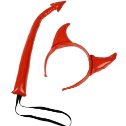 Panoplie diable 2 pièces serre tête + queue-Gifi Discount