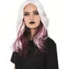 Perruque adulte Halloween vampire blanche et rouge L50cm-Gifi New