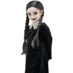 Perruque enfant gothique 2 nattes noires-Gifi New