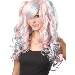 Perruque femme manga blonde mèche-Gifi Online