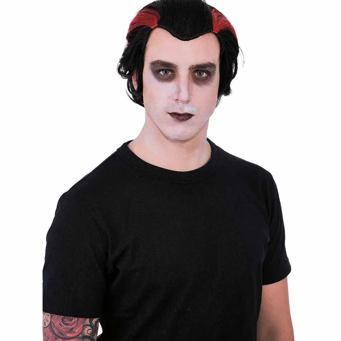 Perruque homme vampire rouge noir pour déguisement Halloween-Gifi
