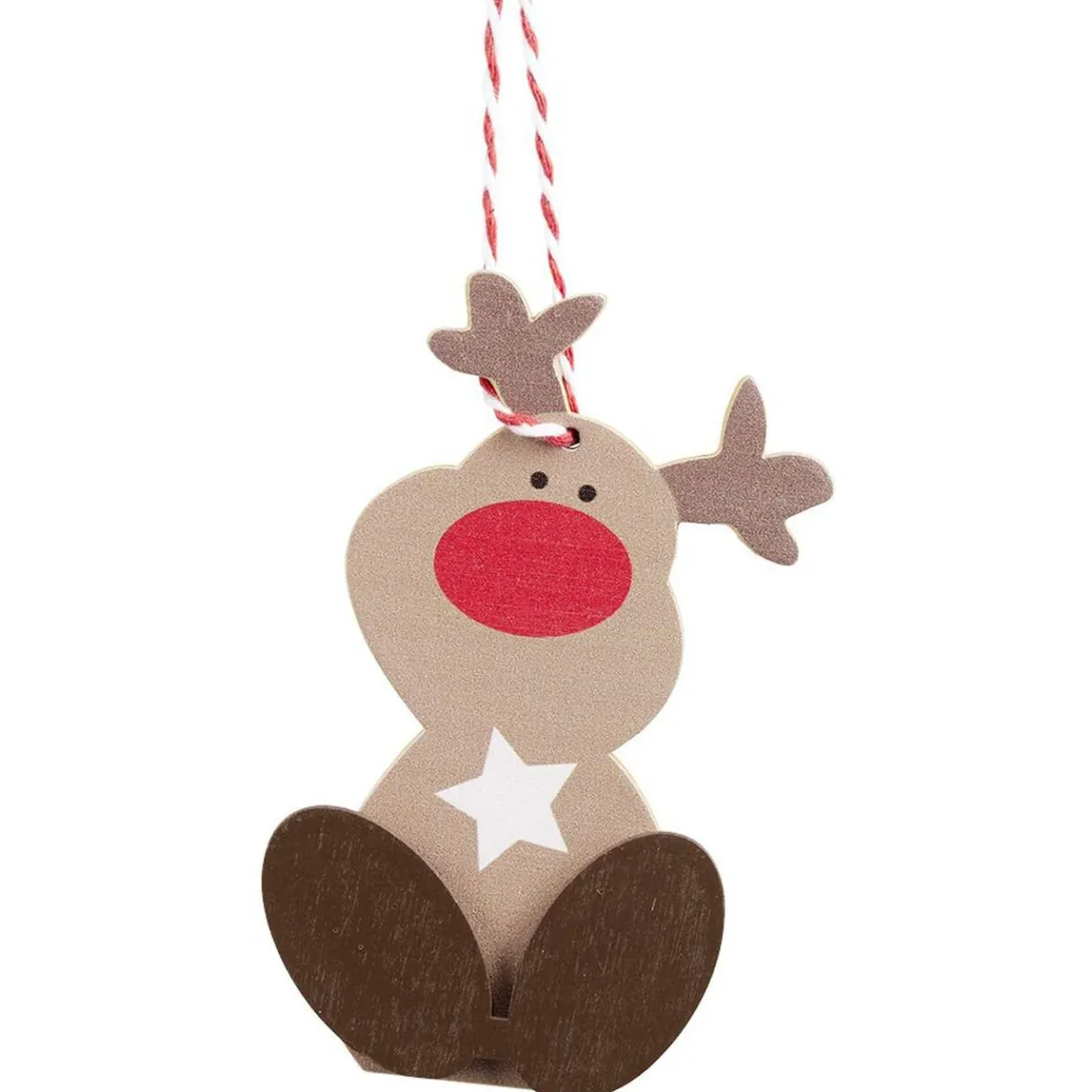 Personnage de Noël en bois à suspendre H9,5cm-Gifi Clearance