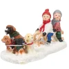 Personnage village de Noël enfants avec traineau et chiens-Gifi Clearance