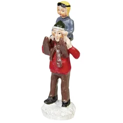 Personnage village de Noël adulte avec enfant sur les épaules-Gifi Sale