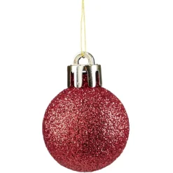 Petite boule de Noël polystyrène rouge Ø3cm x12-Gifi Discount