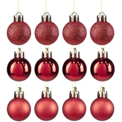 Petite boule de Noël polystyrène rouge Ø3cm x12-Gifi Discount