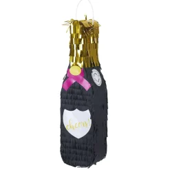Piñata forme bouteille noir et doré-Gifi Online