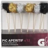Pic à apéritif embout boule noir doré argenté x12-Gifi
