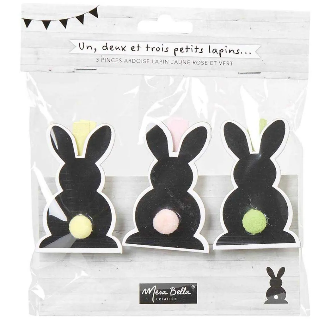 Pince ardoise lapin x3-Gifi New