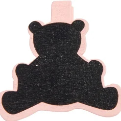 Pince ardoise ourson rose x6-Gifi