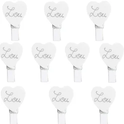 Pince coeur blanc x10-Gifi Clearance